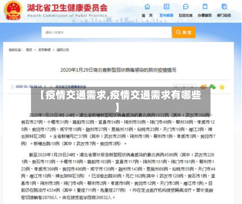 【疫情交通需求,疫情交通需求有哪些】-第3张图片