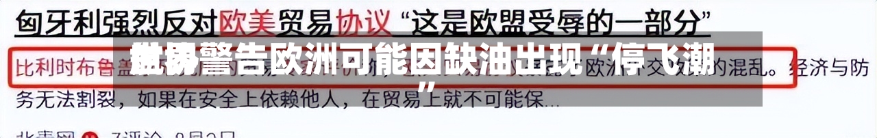 世界航协警告欧洲可能因缺油出现“停飞潮”-第3张图片