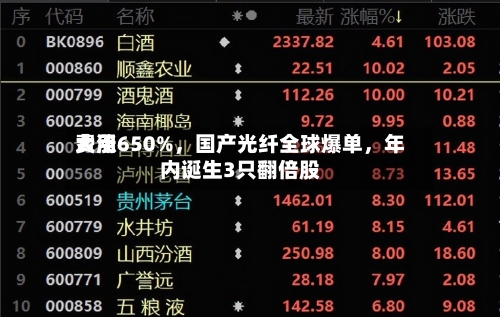 费用大涨650%	，国产光纤全球爆单，年内诞生3只翻倍股-第2张图片