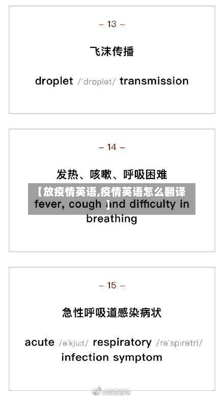 【放疫情英语,疫情英语怎么翻译】