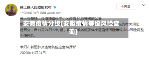 安徽疫情分级(安徽疫情等级风险查询)-第2张图片